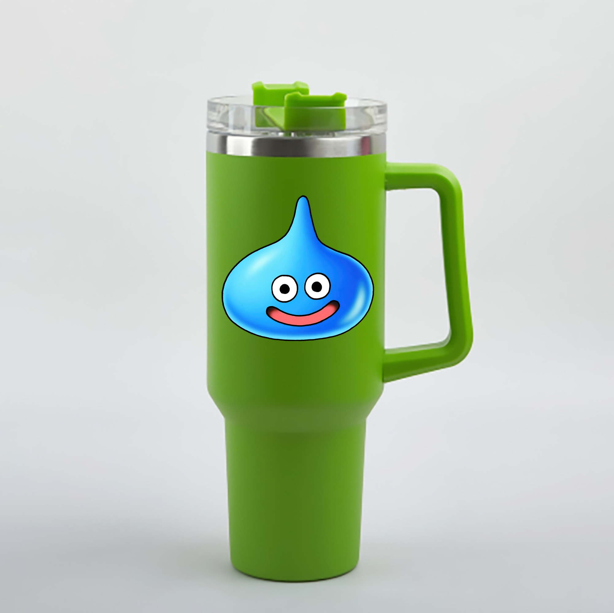 （画像用） ドラゴンクエスト Doragon Kuesuto Dragon Quest 1200mL車用タンブラー - クリスタルステッカー（プラスチックストロー付き）